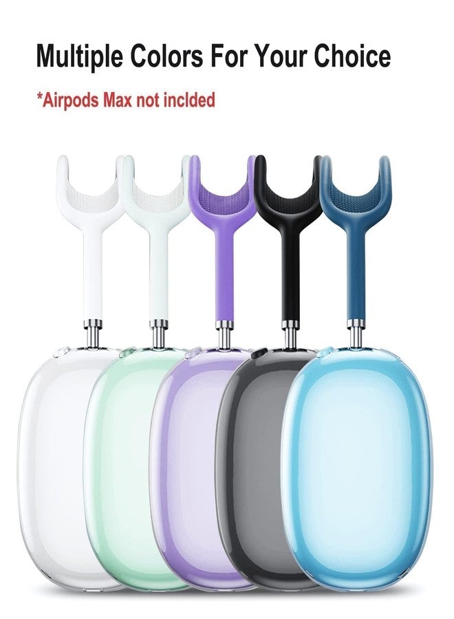 MOLOPPO Case Cover for AirPods Max Headphones, Silicone Ear Pad/Headband Cover/Clear Soft TPU Ear Cups, [3 in 1] Accessories Protector for Apple for AirPod Max (2024/2020),Purple - Image 4